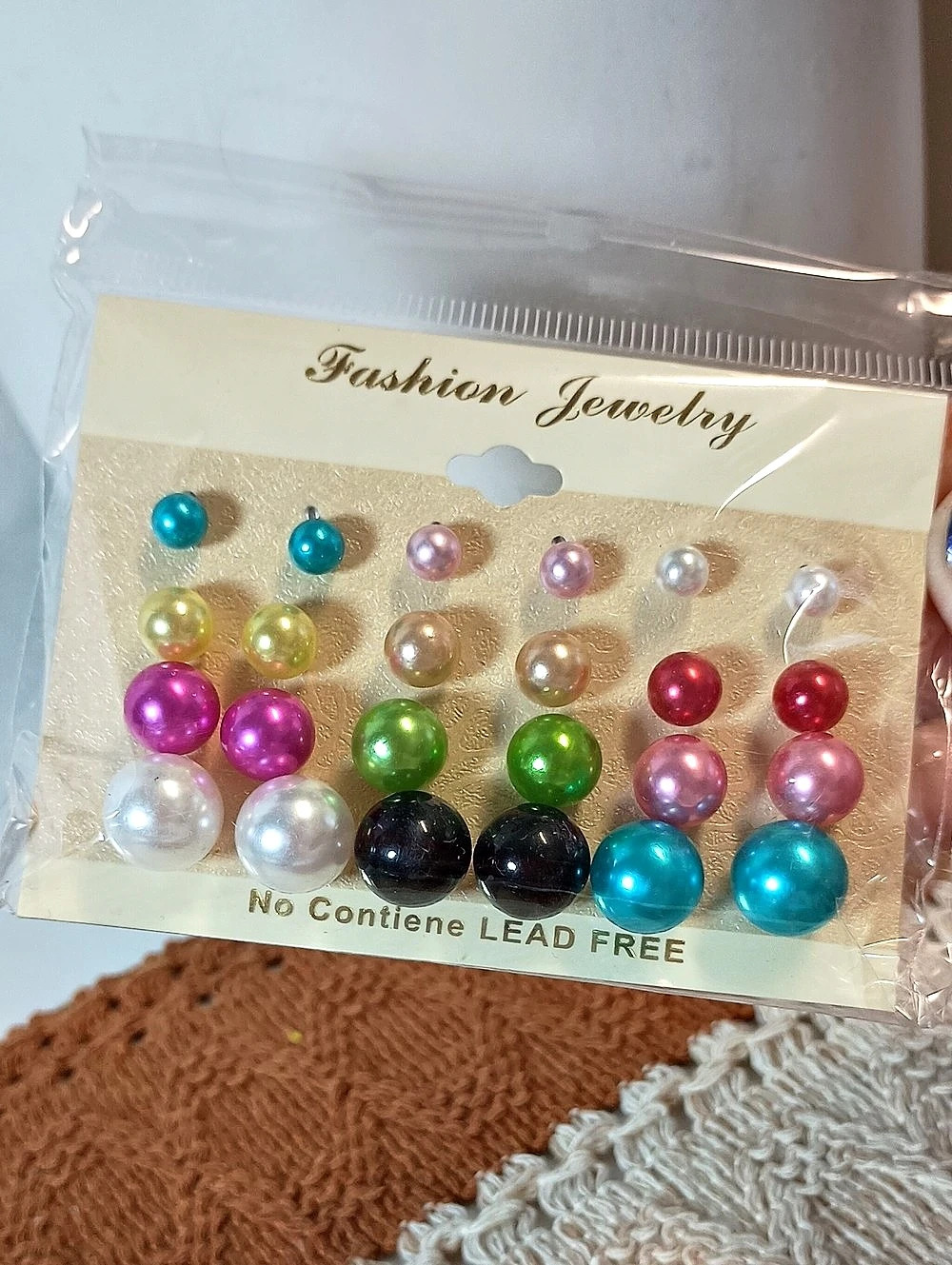 Women's 12 pc Set Assorted Fashion  Stud Earrings Multicolor Lead Free Colorful